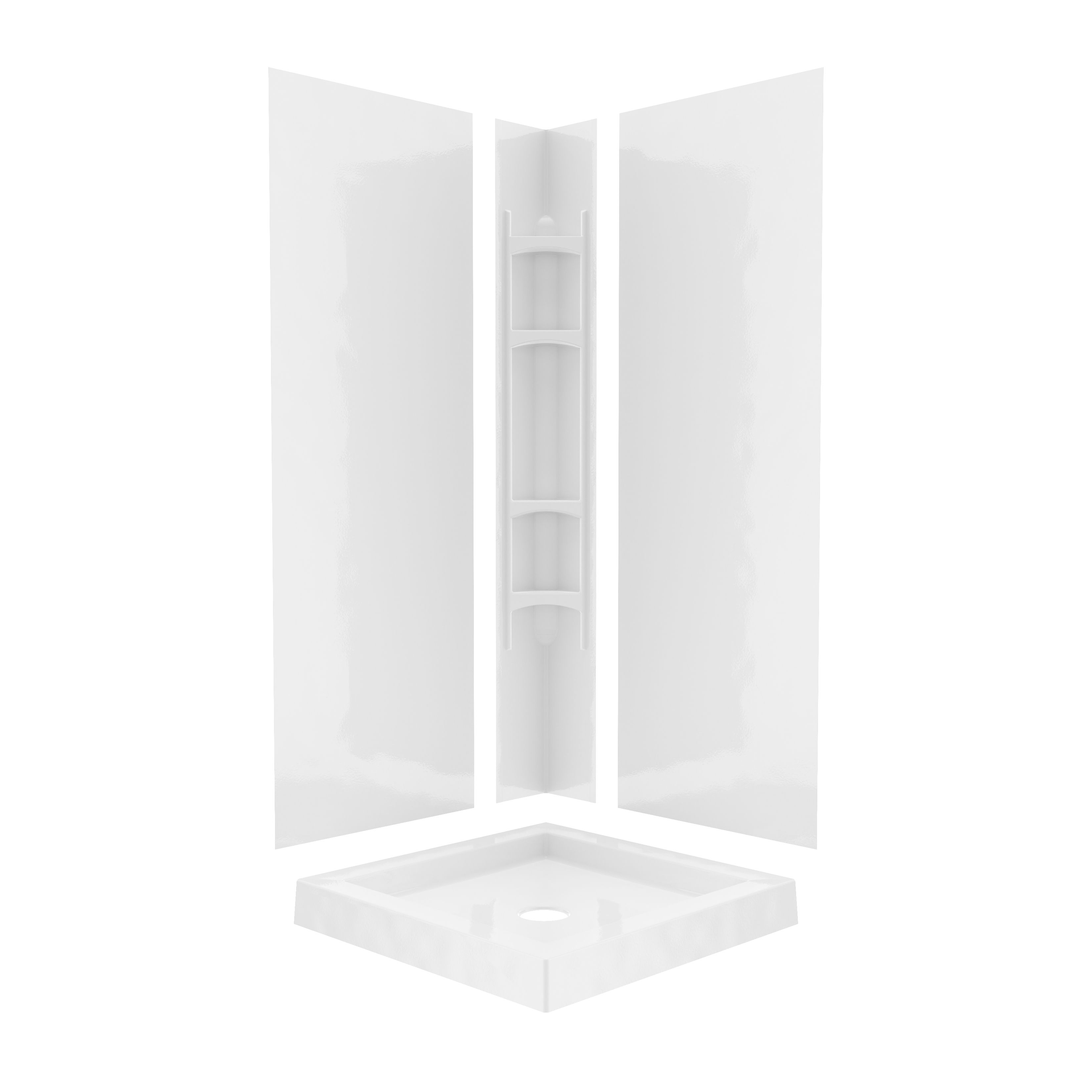 32 Mediterranean III 32 x 32 Polystyrene Center Drain Shower Kit